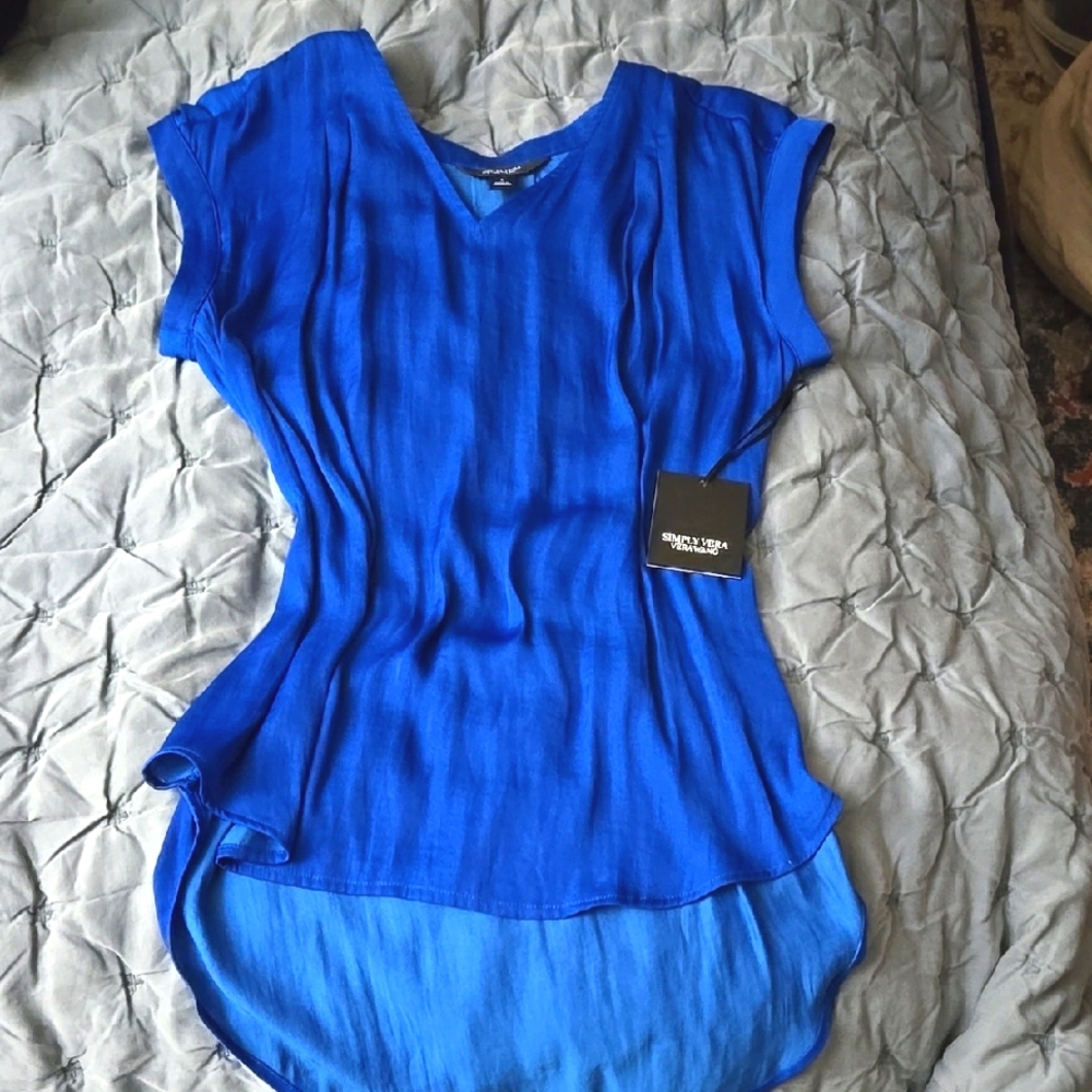 Vera Wang Blue Business Sleeveless Top